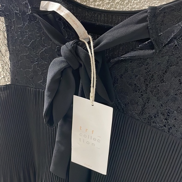 Zara NEW with Tags Black pleated Lace top - Picture 6 of 9